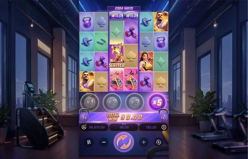Mighty Mania – glavni zaslon igre s mrežom 6x4